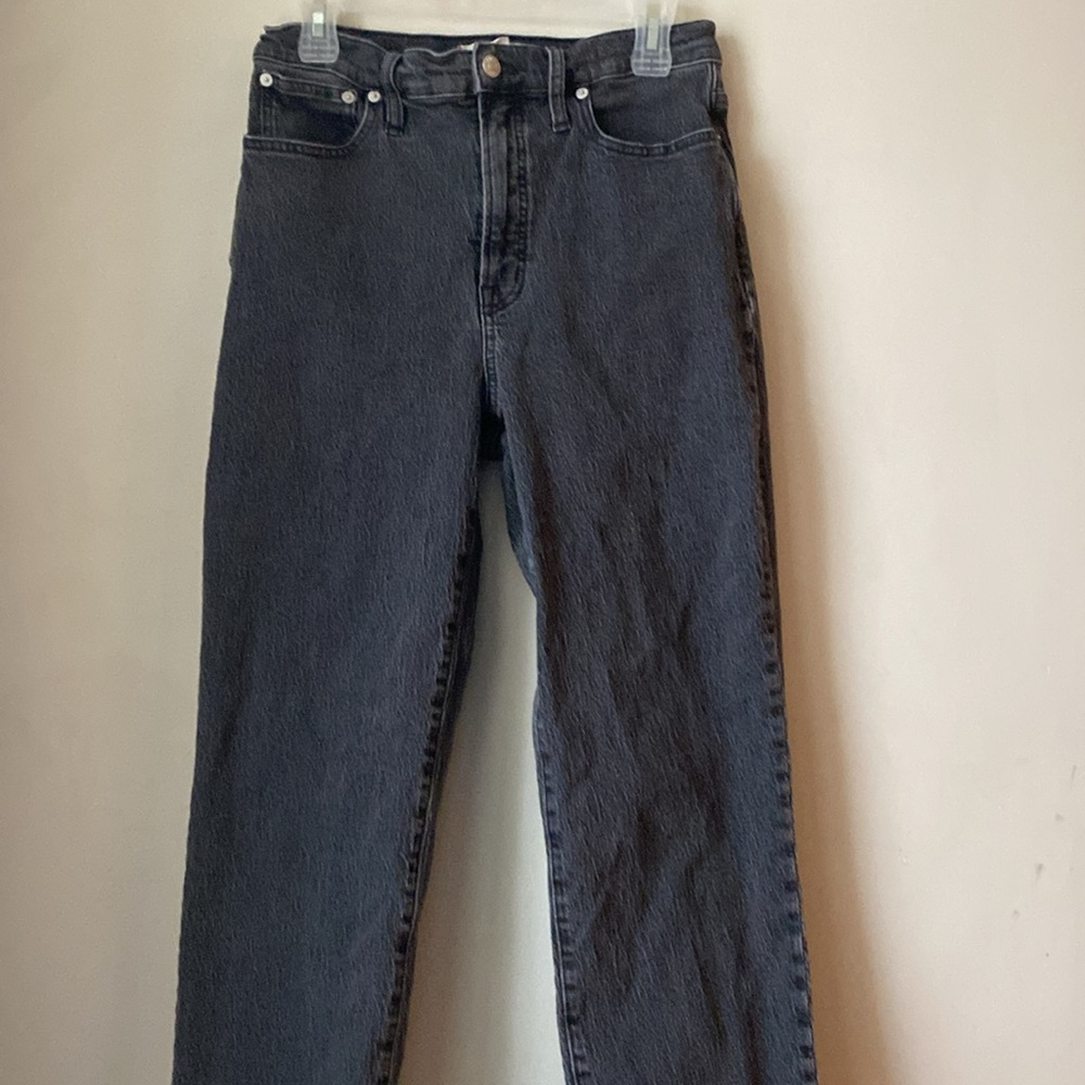 Madewell Straight Leg Jeans in Washed Black